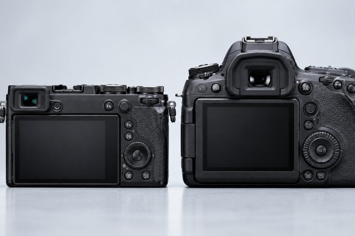 DSLR i mirrorless fotoaparat na stolu